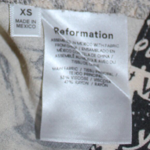 Reformation Women's Black and White Shirt short sleeve pictures pattern size XS - Picture 7 of 8